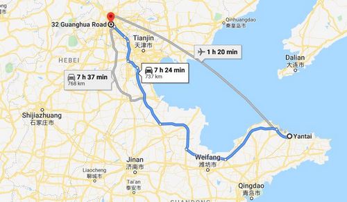 Yantai to the Vietnamese Embassy in Beijing
