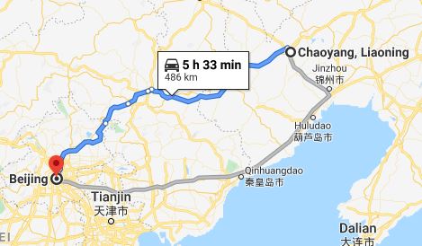 Route map from Chaoyang to the Vietnamese Embassy in Beijing